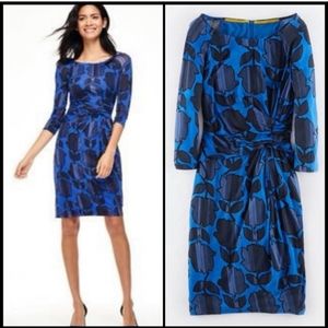Boden Harper Dress in Blue Floral 6R Long T1